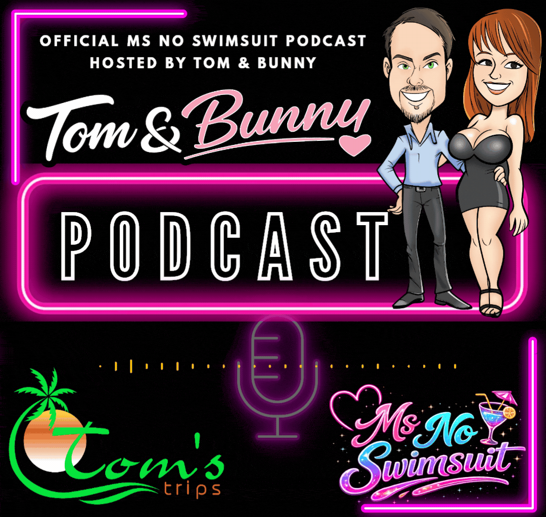 Tom and Bunny Podcast featuring Ms No Swimsuit contestants and sponsors from Hedonism II Jamaica